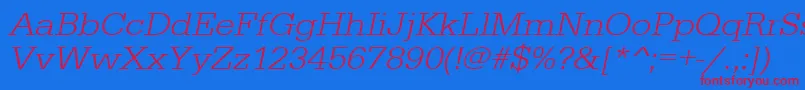 UrwegyptiennetligextwidOblique Font – Red Fonts on Blue Background