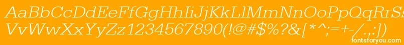 Police UrwegyptiennetligextwidOblique – polices blanches sur fond orange