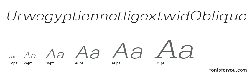 Размеры шрифта UrwegyptiennetligextwidOblique