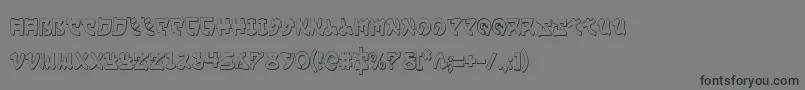 YamaMotoCondensed3D-fontti – mustat fontit harmaalla taustalla