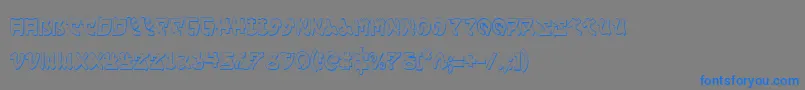 フォントYamaMotoCondensed3D – 灰色の背景に青い文字