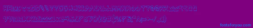 YamaMotoCondensed3D Font – Blue Fonts on Purple Background