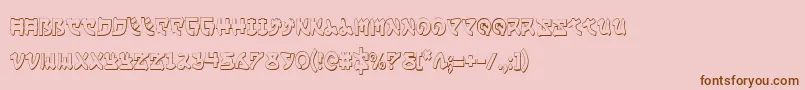 YamaMotoCondensed3D Font – Brown Fonts on Pink Background