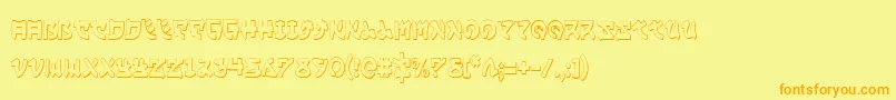 YamaMotoCondensed3D Font – Orange Fonts on Yellow Background