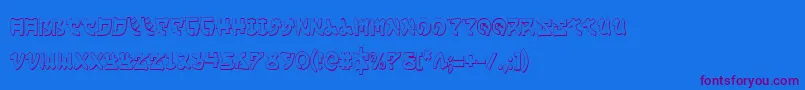 YamaMotoCondensed3D Font – Purple Fonts on Blue Background