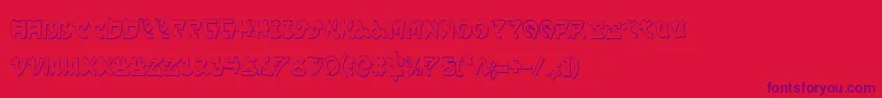 YamaMotoCondensed3D Font – Purple Fonts on Red Background