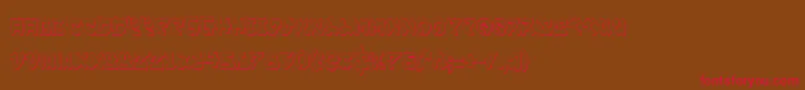 Czcionka YamaMotoCondensed3D – czerwone czcionki na brązowym tle