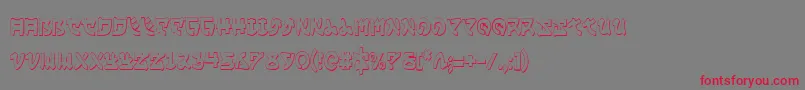 YamaMotoCondensed3D-fontti – punaiset fontit harmaalla taustalla