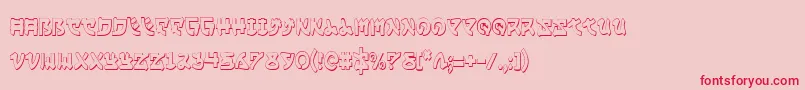 Police YamaMotoCondensed3D – polices rouges sur fond rose