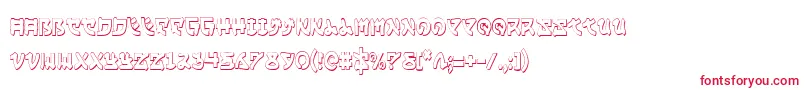 YamaMotoCondensed3D Font – Red Fonts on White Background