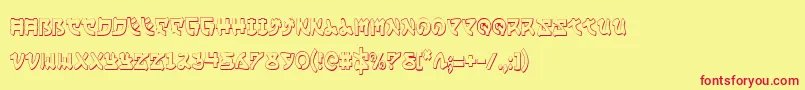 YamaMotoCondensed3D Font – Red Fonts on Yellow Background
