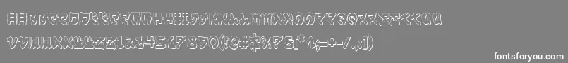 フォントYamaMotoCondensed3D – 灰色の背景に白い文字