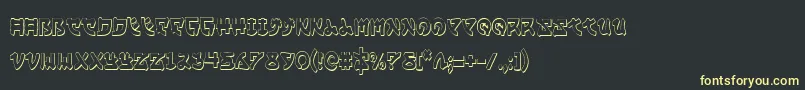 YamaMotoCondensed3D-Schriftart – Gelbe Schriften auf schwarzem Hintergrund