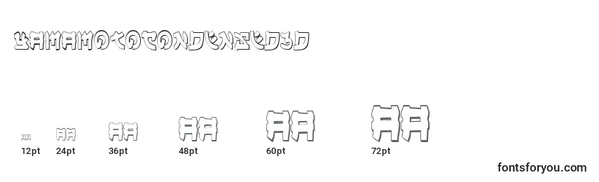 Größen der Schriftart YamaMotoCondensed3D