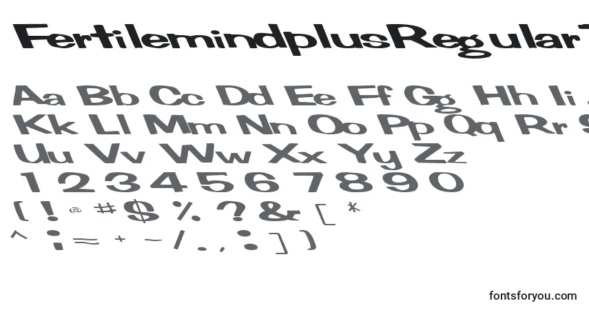 A fonte FertilemindplusRegularTtext – alfabeto, números, caracteres especiais