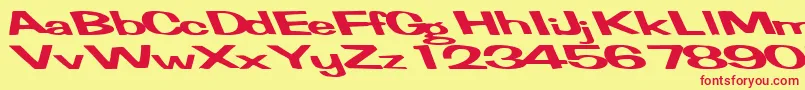 FertilemindplusRegularTtext Font – Red Fonts on Yellow Background