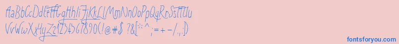 フォントSunnyWinter – ピンクの背景に青い文字