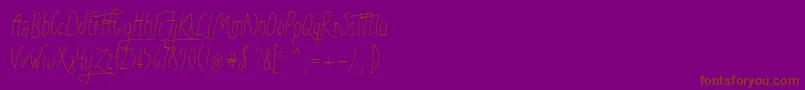 フォントSunnyWinter – 紫色の背景に茶色のフォント