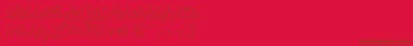 Czcionka SunnyWinter – brązowe czcionki na czerwonym tle