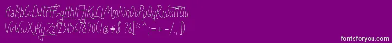 フォントSunnyWinter – 紫の背景に緑のフォント