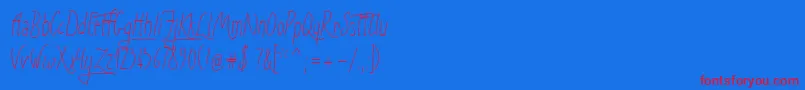 SunnyWinter Font – Red Fonts on Blue Background