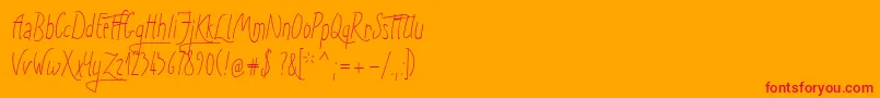 フォントSunnyWinter – オレンジの背景に赤い文字