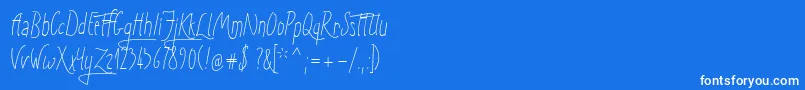 フォントSunnyWinter – 青い背景に白い文字