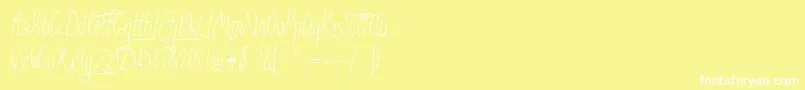 Czcionka SunnyWinter – białe czcionki na żółtym tle
