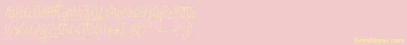 SunnyWinter-Schriftart – Gelbe Schriften auf rosa Hintergrund