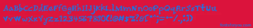 Chaiee Font – Blue Fonts on Red Background