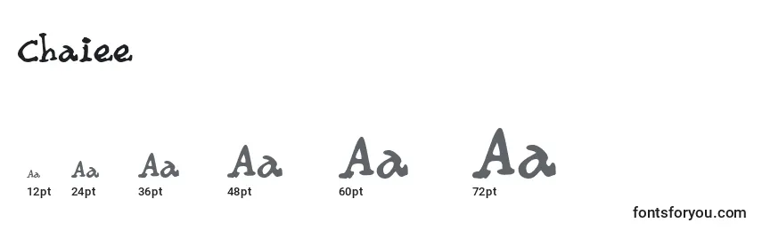 Chaiee Font Sizes