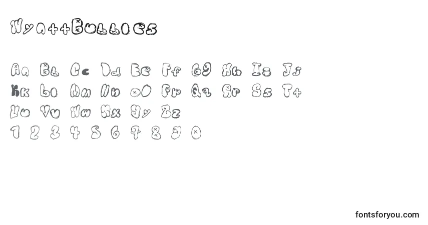 Schriftart WyattBubbles – Alphabet, Zahlen, spezielle Symbole