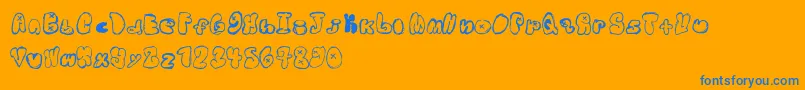 WyattBubbles Font – Blue Fonts on Orange Background