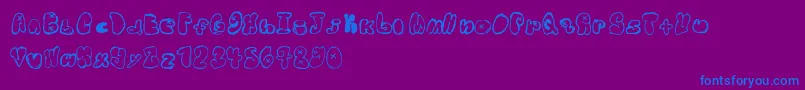 WyattBubbles-Schriftart – Blaue Schriften auf violettem Hintergrund