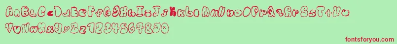 WyattBubbles Font – Red Fonts on Green Background