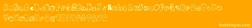 WyattBubbles Font – Yellow Fonts on Orange Background