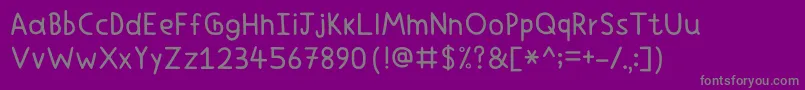 KyotoLights-fontti – harmaat kirjasimet violetilla taustalla