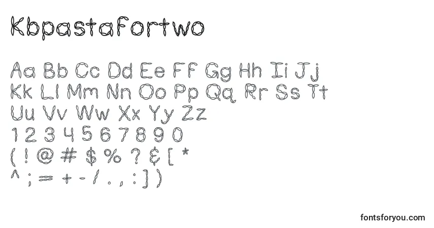 Schriftart Kbpastafortwo – Alphabet, Zahlen, spezielle Symbole