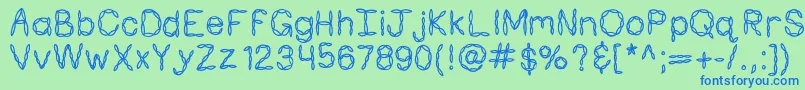 Kbpastafortwo Font – Blue Fonts on Green Background