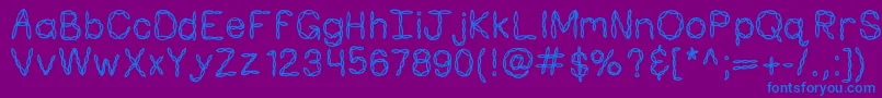 Więcej informacji o czcionce Kbpastafortwo Czcionka Kbpastafortwo – niebieskie czcionki na fioletowym tle