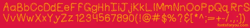 Kbpastafortwo Font – Orange Fonts on Red Background