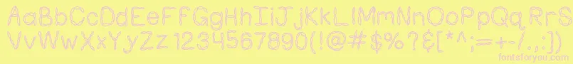 Kbpastafortwo Font – Pink Fonts on Yellow Background