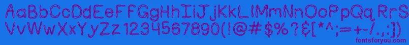 Kbpastafortwo Font – Purple Fonts on Blue Background