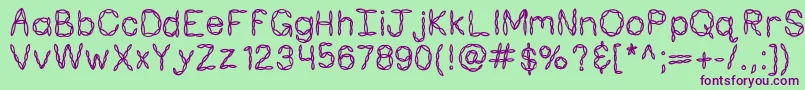 Kbpastafortwo Font – Purple Fonts on Green Background