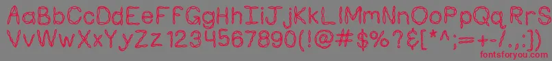 Kbpastafortwo Font – Red Fonts on Gray Background