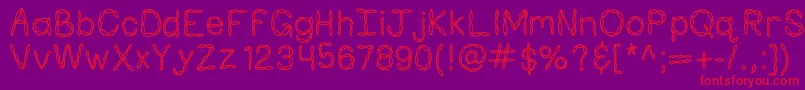 Kbpastafortwo Font – Red Fonts on Purple Background