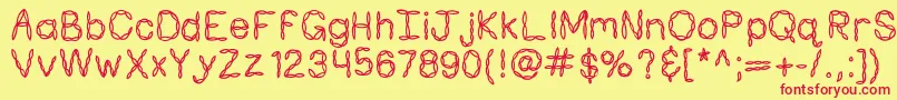 Kbpastafortwo Font – Red Fonts on Yellow Background