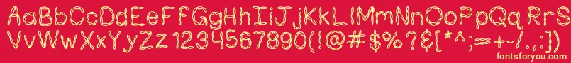 Kbpastafortwo Font – Yellow Fonts on Red Background