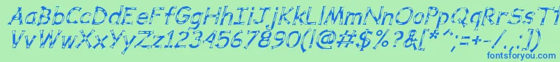 DalmataDreamItalic Font – Blue Fonts on Green Background