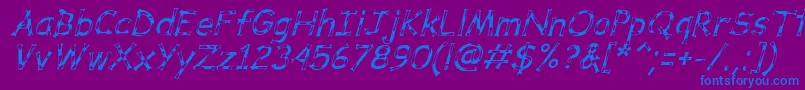 DalmataDreamItalic Font – Blue Fonts on Purple Background